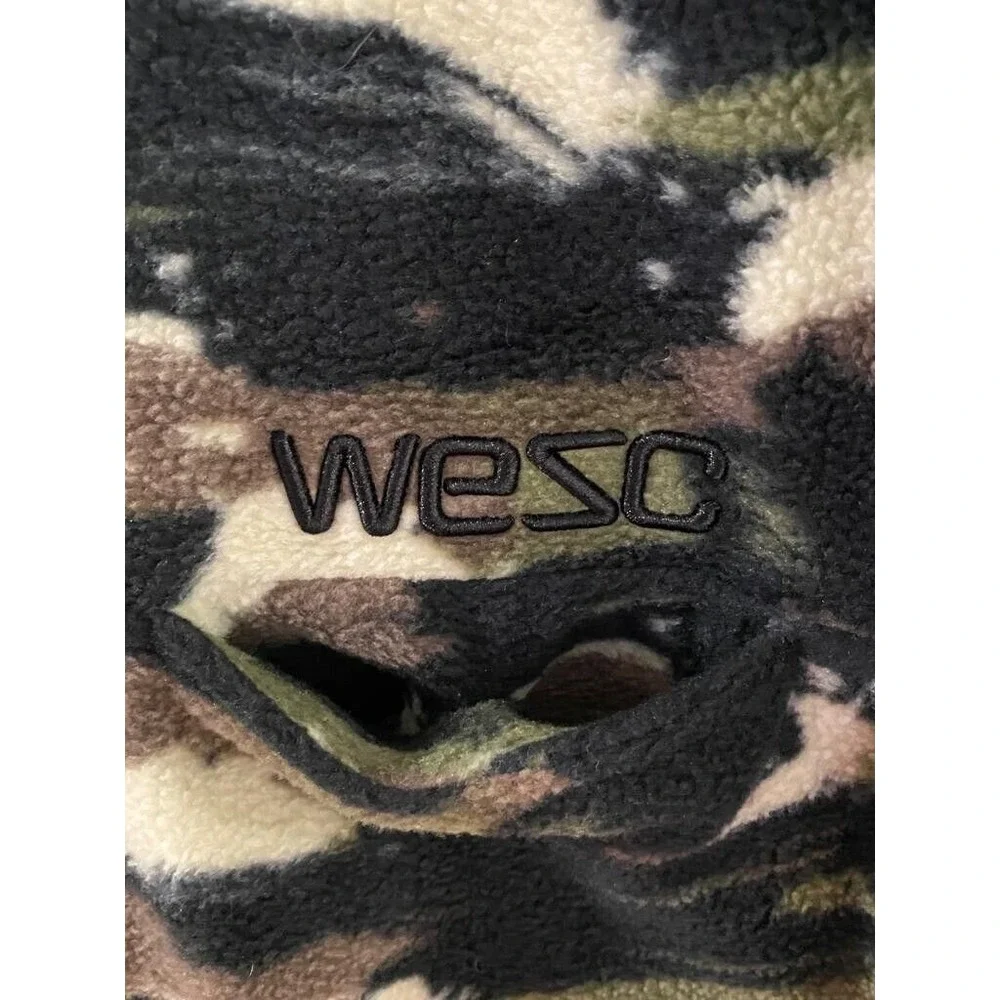WESC Camo‎ Half Fleece Pullover Zipper For Unisex Men Size XXL Woman Size XXXL